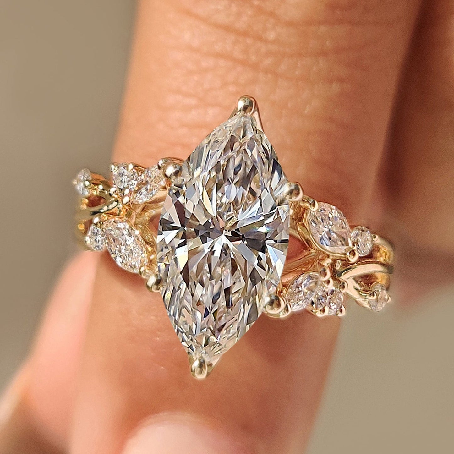 Cushion Hidden Halo Lab Grown Diamond Engagement Ring
