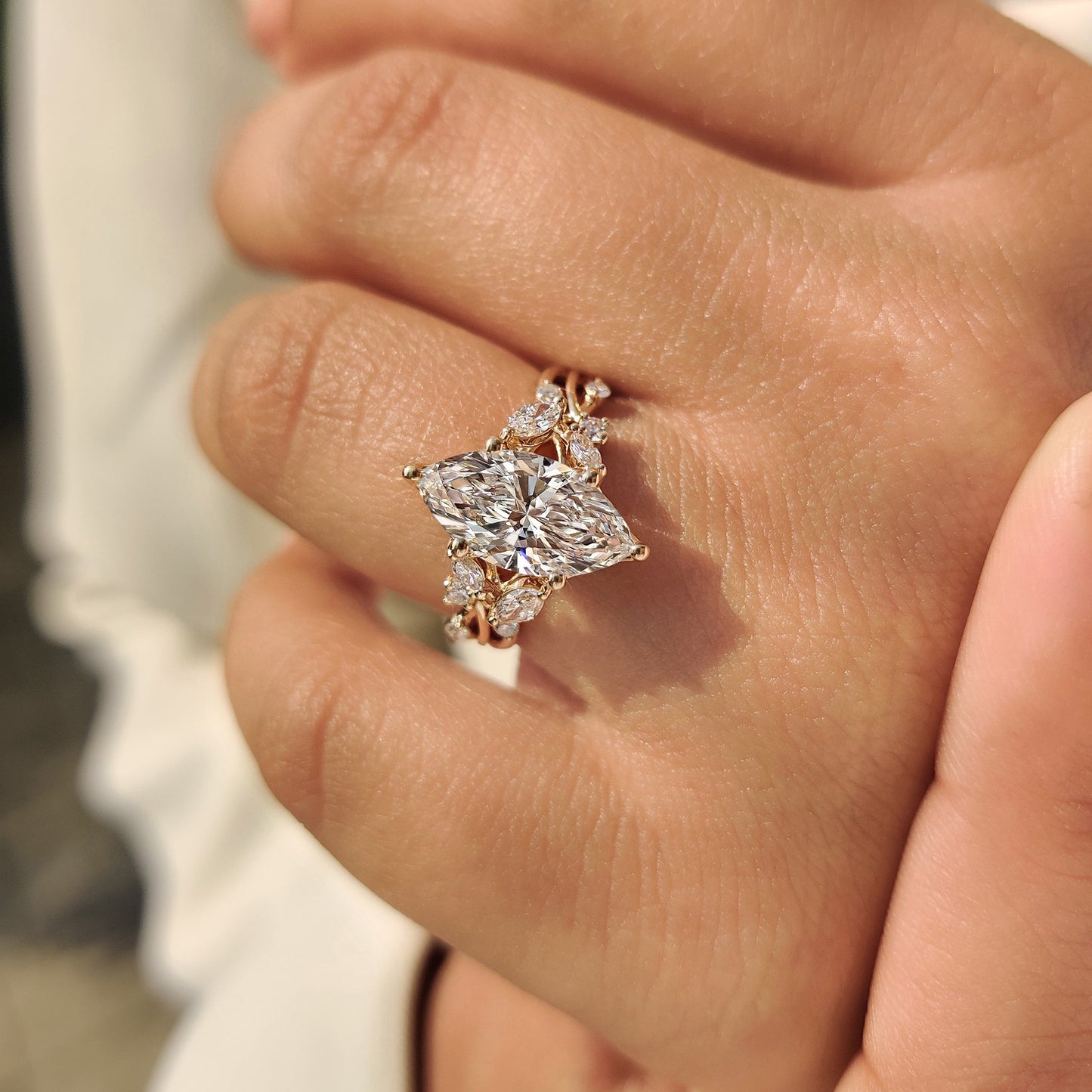 Cushion Hidden Halo Lab Grown Diamond Engagement Ring