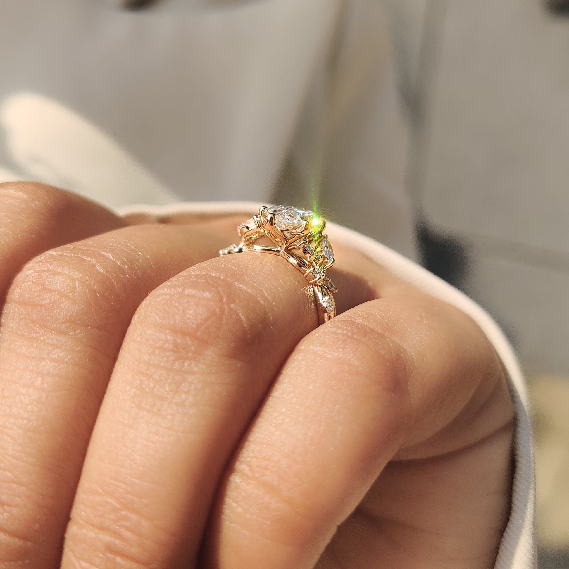Cushion Hidden Halo Lab Grown Diamond Engagement Ring