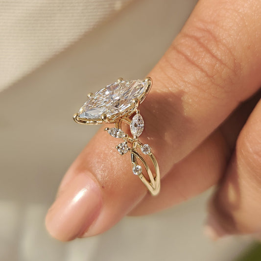 Cushion Hidden Halo Lab Grown Diamond Engagement Ring