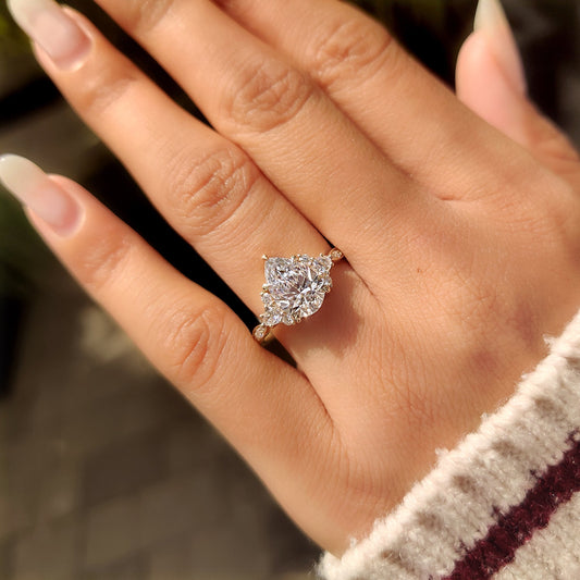 Cushion Hidden Halo Lab Grown Diamond Engagement Ring