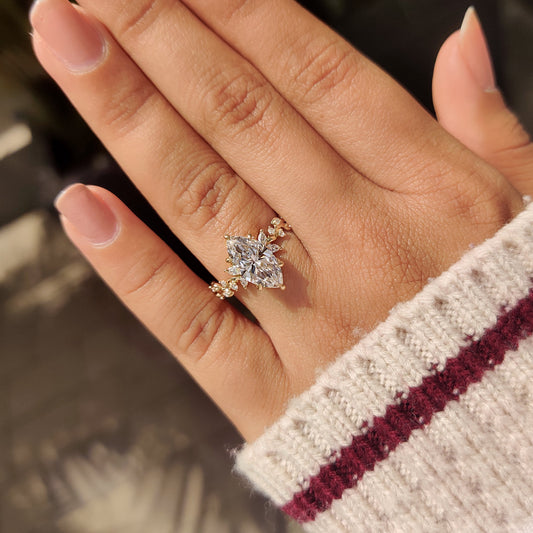 Cushion Hidden Halo Lab Grown Diamond Engagement Ring