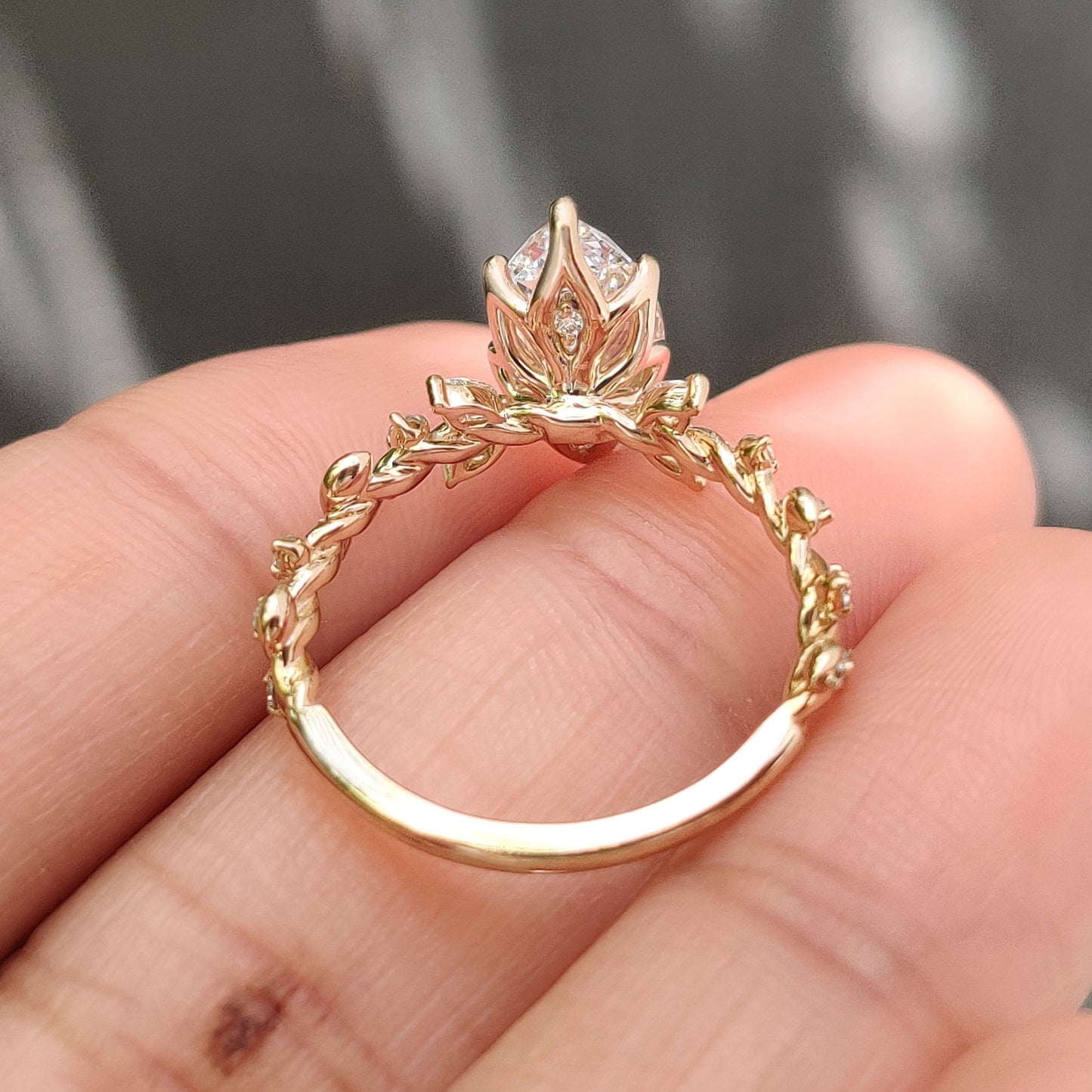 Cushion Hidden Halo Lab Grown Diamond Engagement Ring