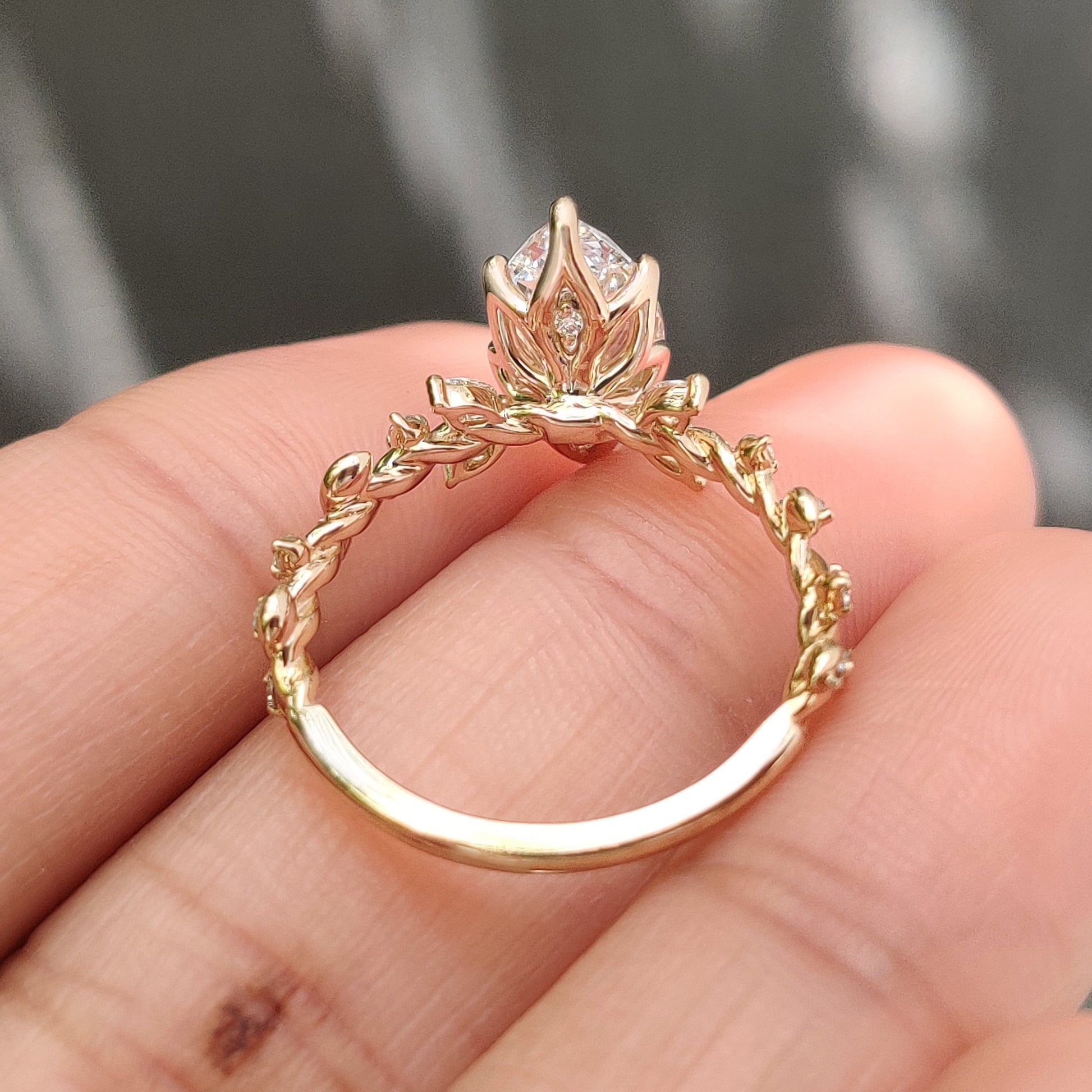 Cushion Hidden Halo Lab Grown Diamond Engagement Ring