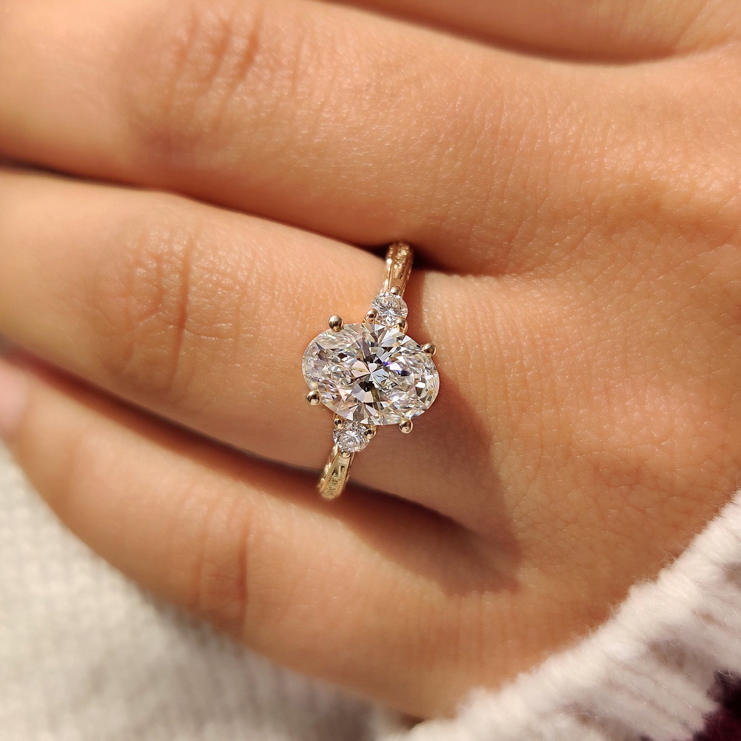 Cushion Hidden Halo Lab Grown Diamond Engagement Ring