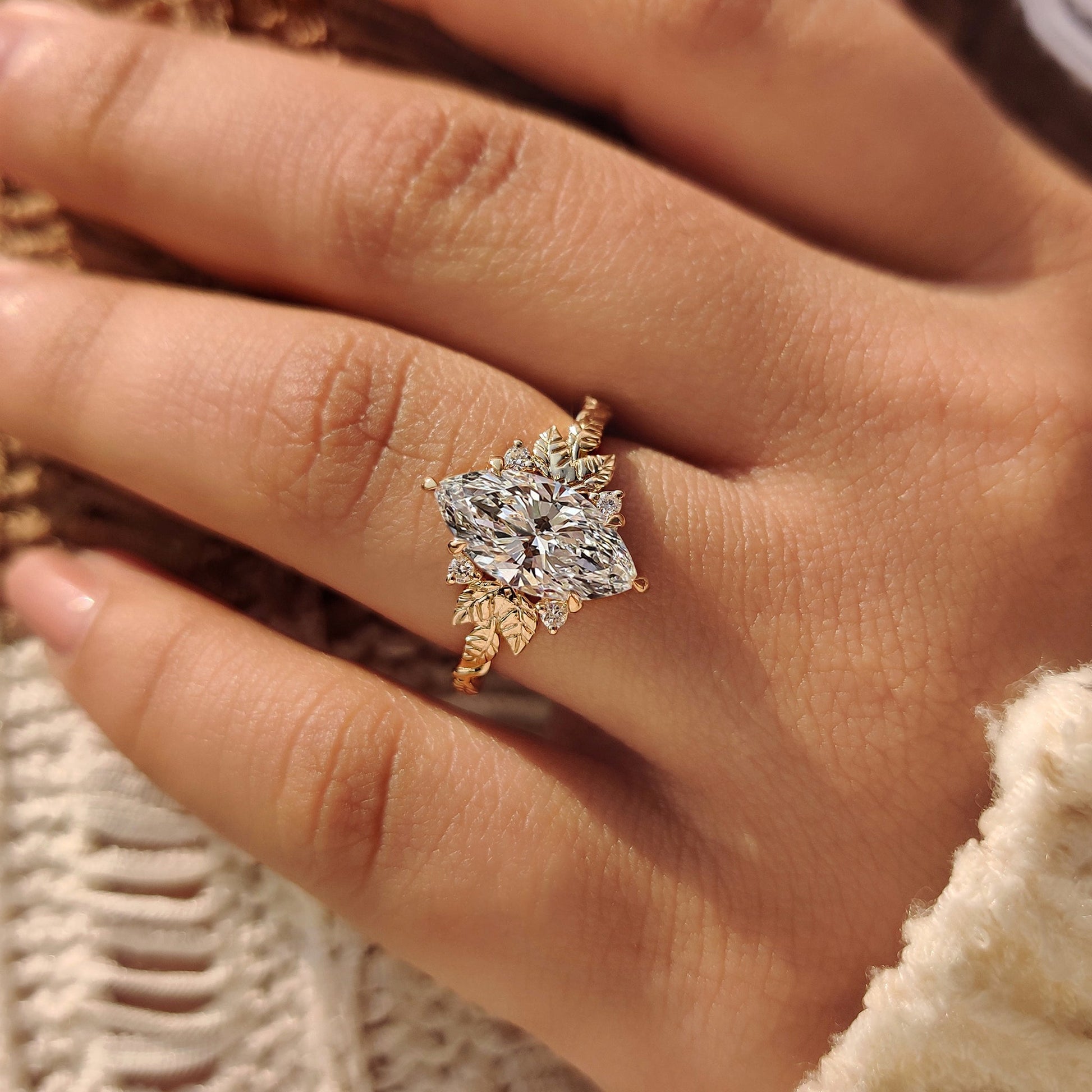 Cushion Hidden Halo Lab Grown Diamond Engagement Ring