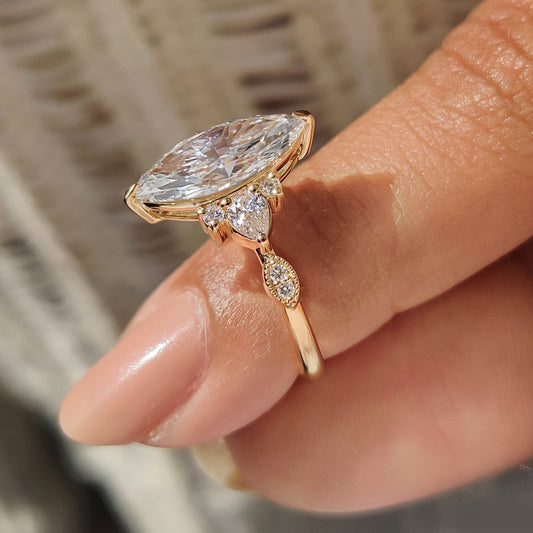 Cushion Hidden Halo Lab Grown Diamond Engagement Ring