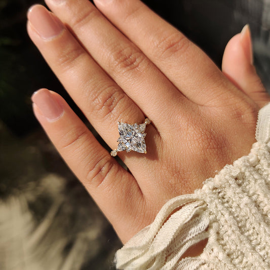 Cushion Hidden Halo Lab Grown Diamond Engagement Ring