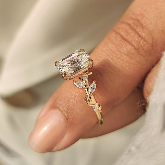 Cushion Hidden Halo Lab Grown Diamond Engagement Ring