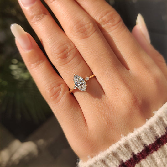Cushion Hidden Halo Lab Grown Diamond Engagement Ring