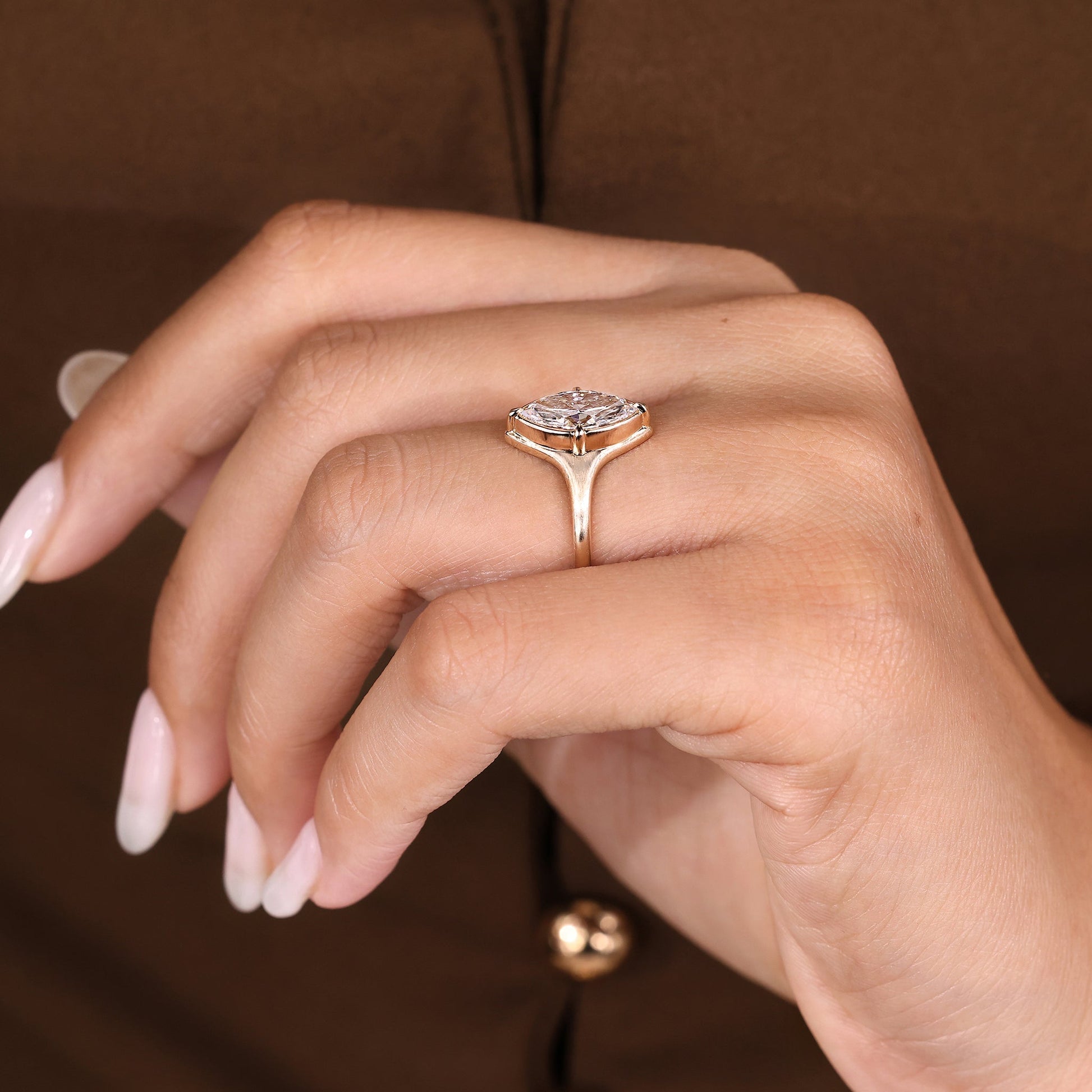 Cushion Hidden Halo Lab Grown Diamond Engagement Ring