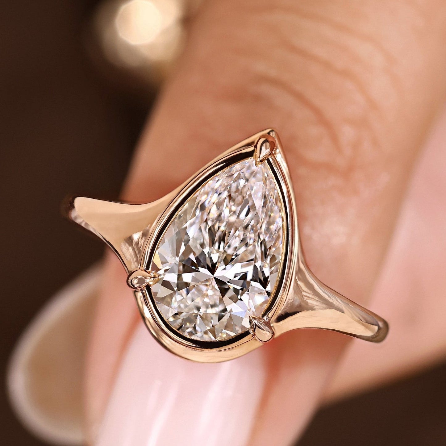 Cushion Hidden Halo Lab Grown Diamond Engagement Ring