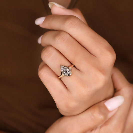 Cushion Hidden Halo Lab Grown Diamond Engagement Ring