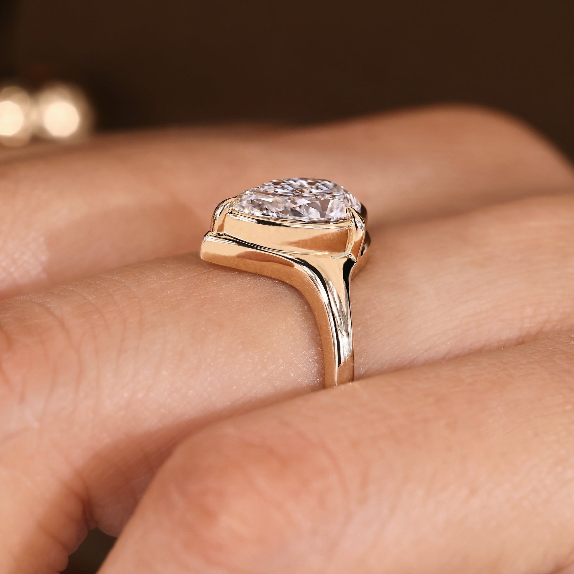 Cushion Hidden Halo Lab Grown Diamond Engagement Ring