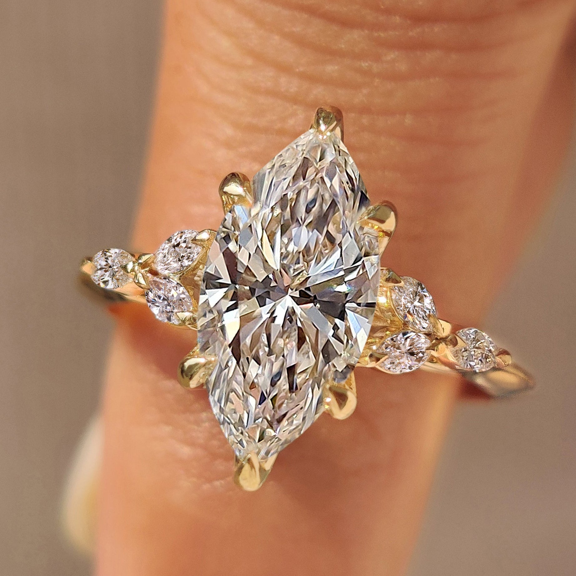 Cushion Hidden Halo Lab Grown Diamond Engagement Ring