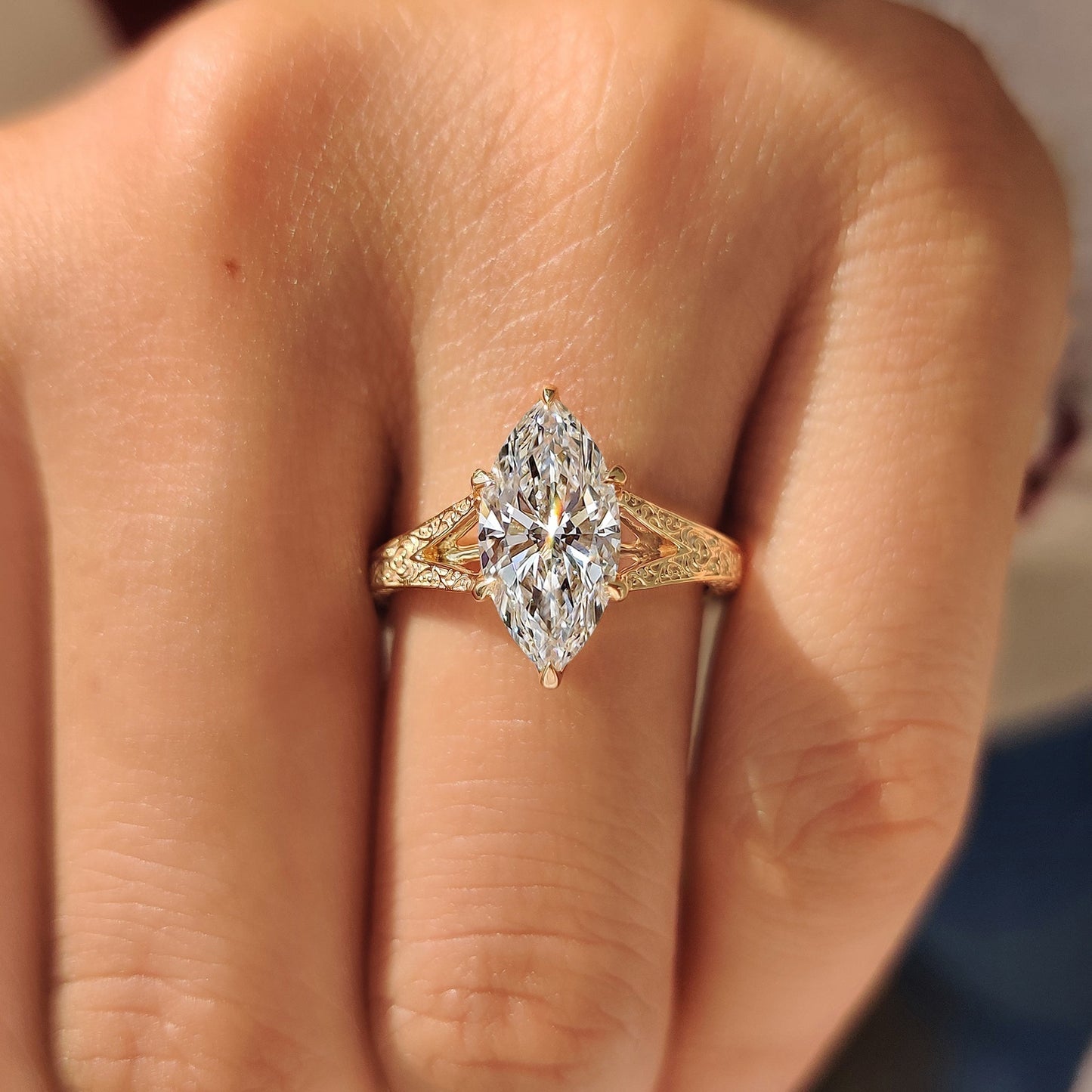 Cushion Hidden Halo Lab Grown Diamond Engagement Ring