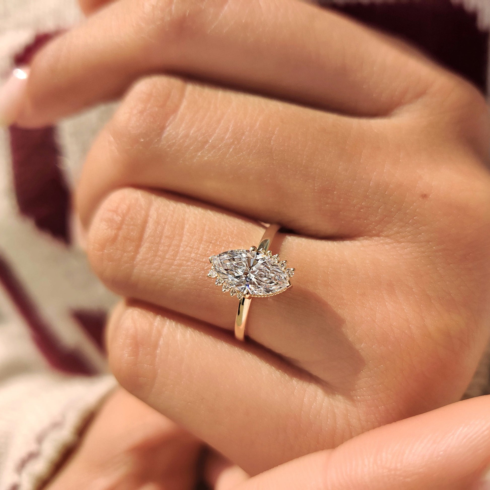 Cushion Hidden Halo Lab Grown Diamond Engagement Ring