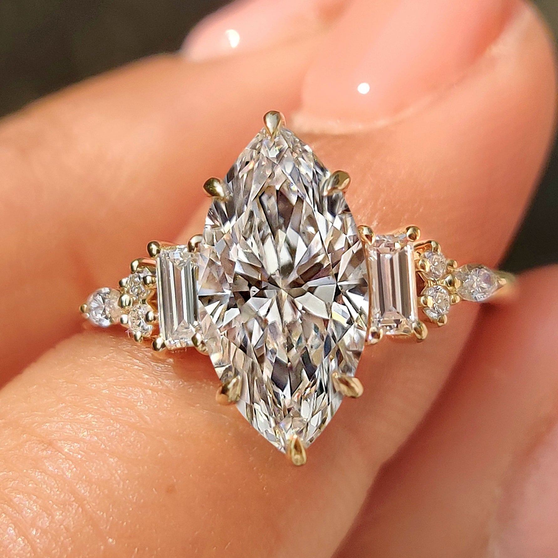 Cushion Hidden Halo Lab Grown Diamond Engagement Ring
