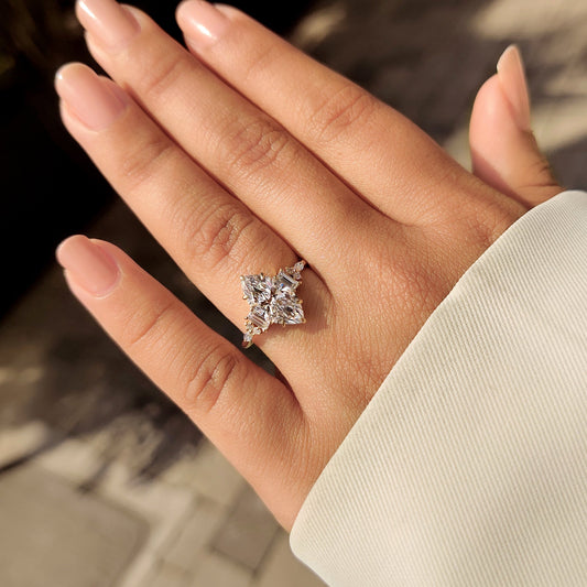 Cushion Hidden Halo Lab Grown Diamond Engagement Ring