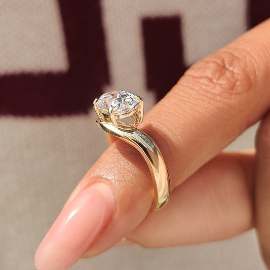 Cushion Hidden Halo Lab Grown Diamond Engagement Ring