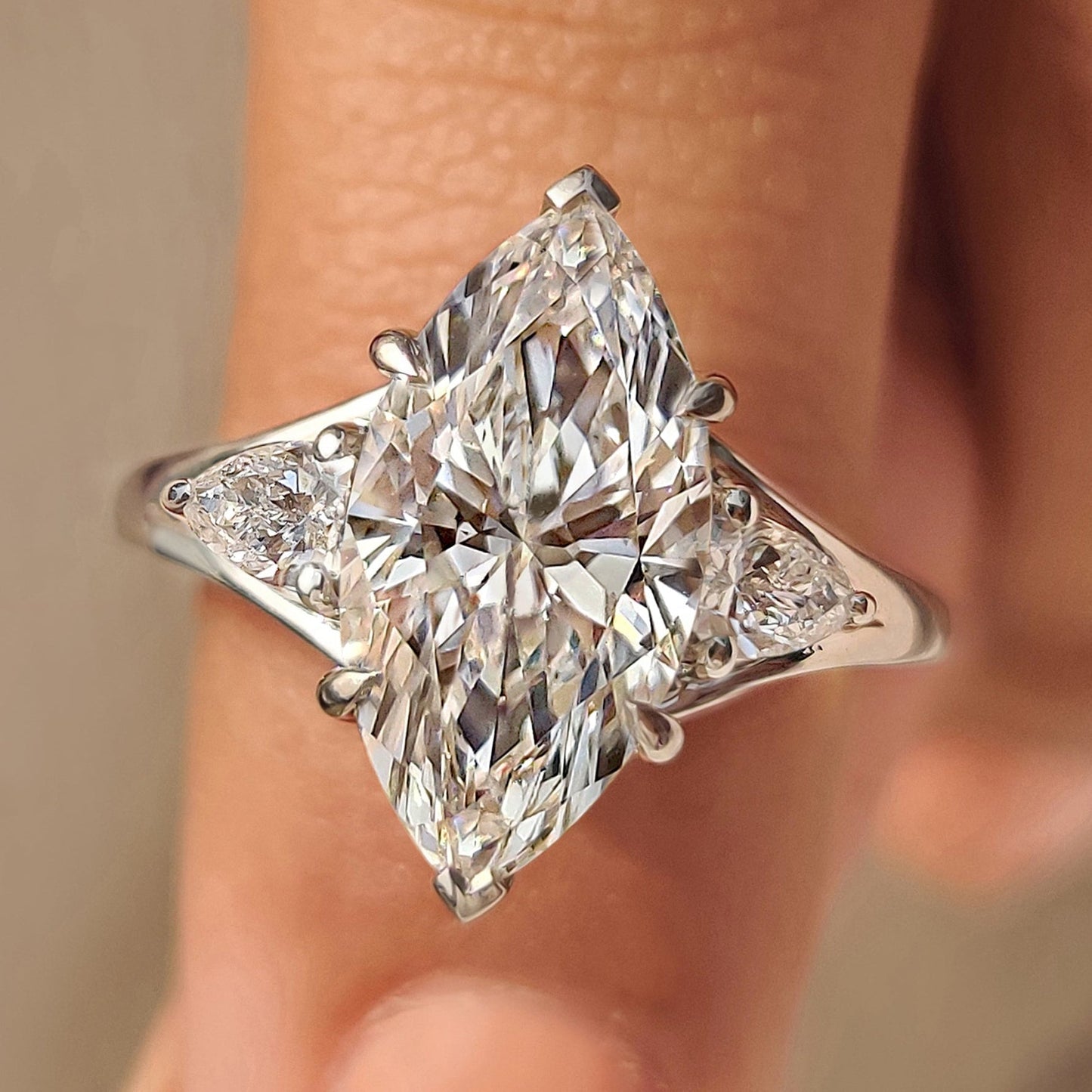 Cushion Hidden Halo Lab Grown Diamond Engagement Ring