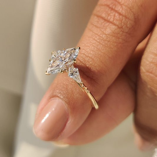 Cushion Hidden Halo Lab Grown Diamond Engagement Ring