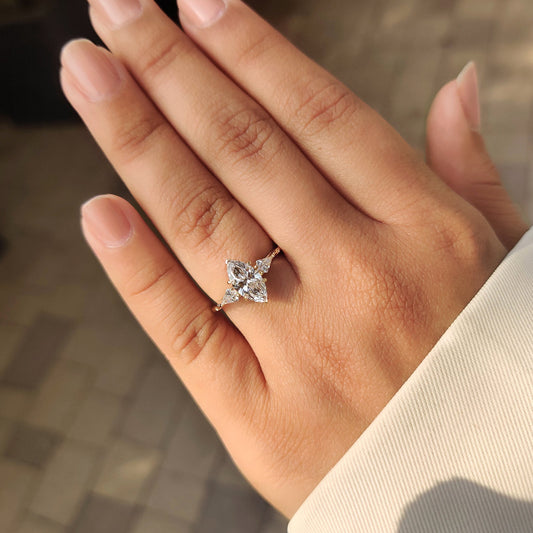 Cushion Hidden Halo Lab Grown Diamond Engagement Ring