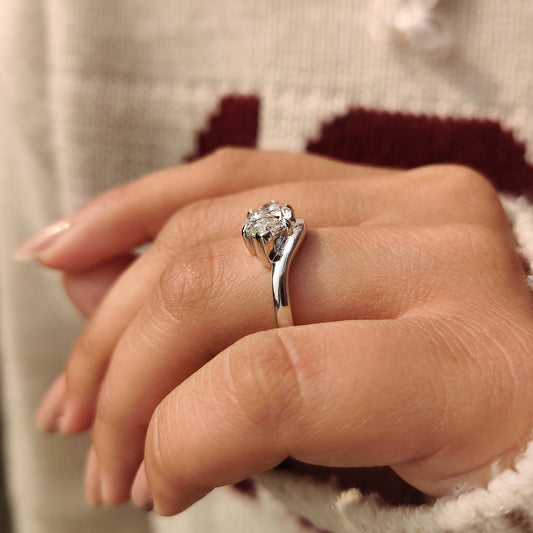 Cushion Hidden Halo Lab Grown Diamond Engagement Ring