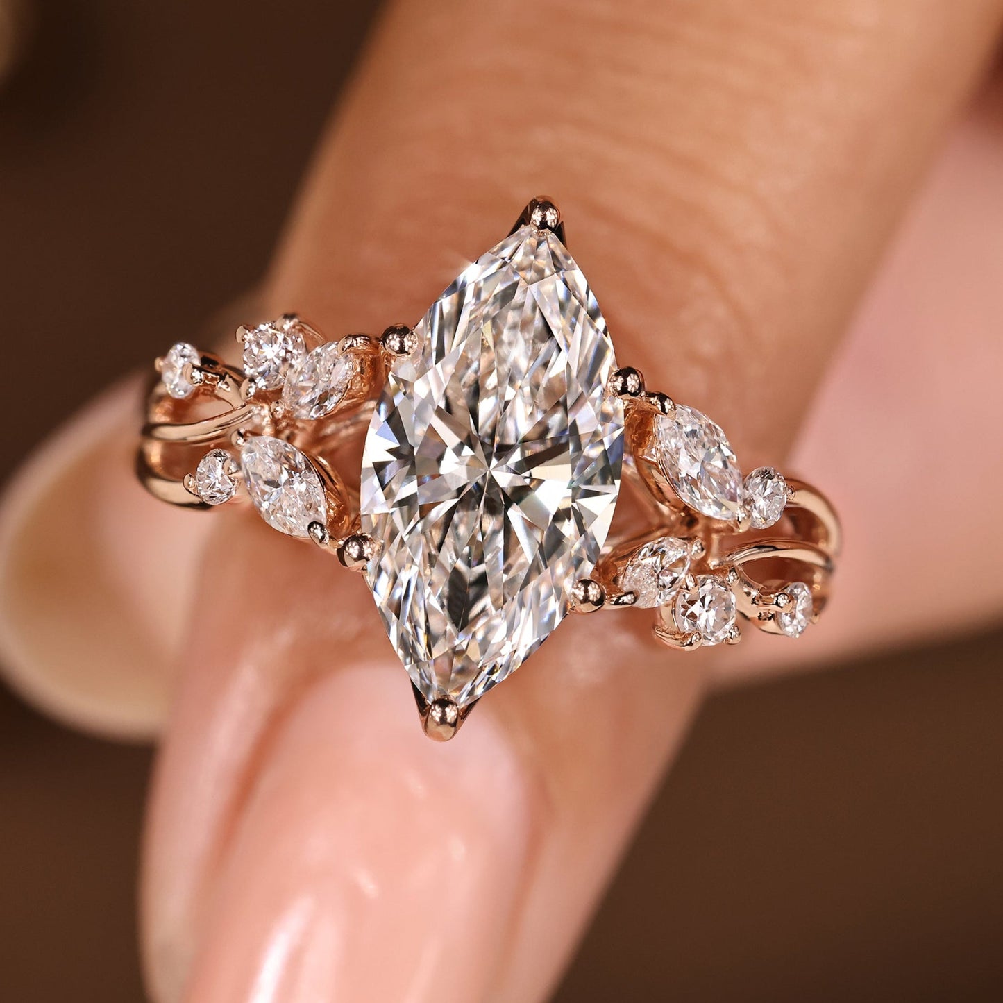 Cushion Hidden Halo Lab Grown Diamond Engagement Ring