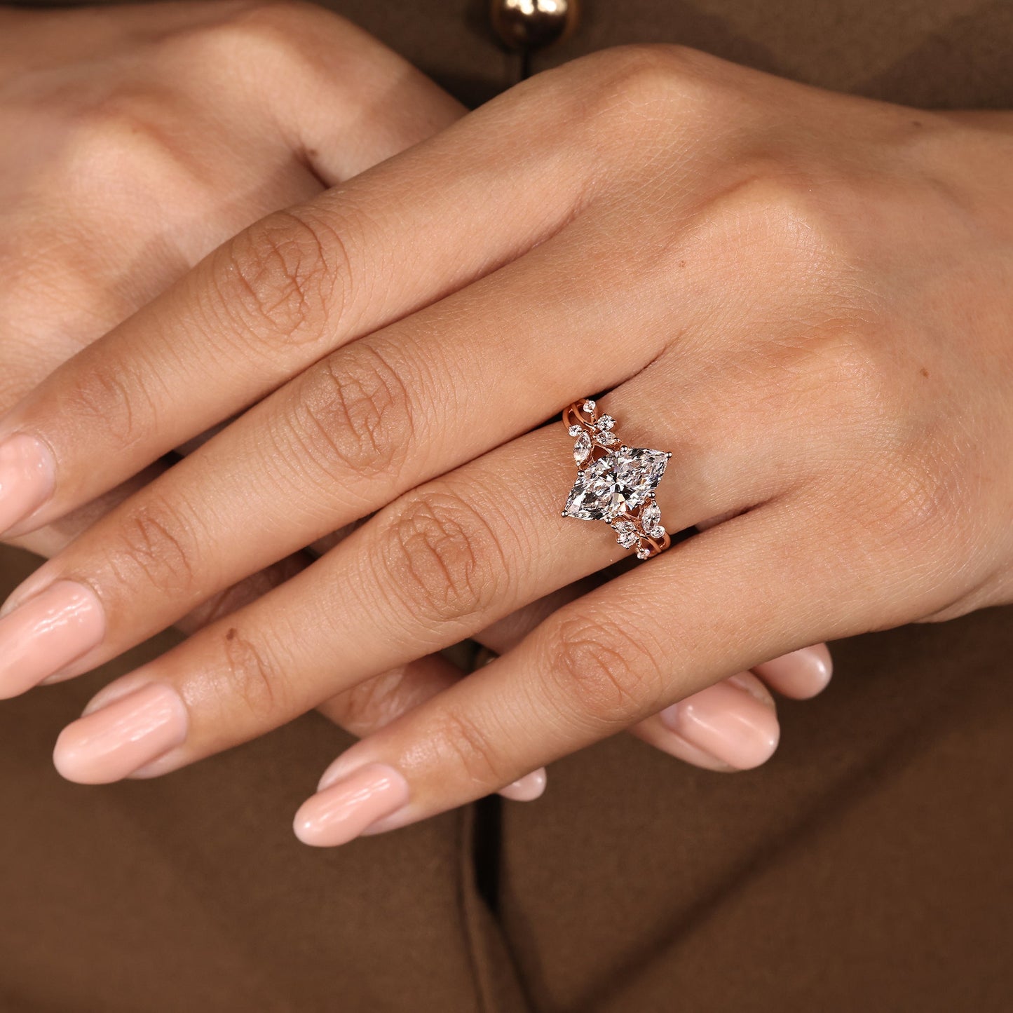 Cushion Hidden Halo Lab Grown Diamond Engagement Ring