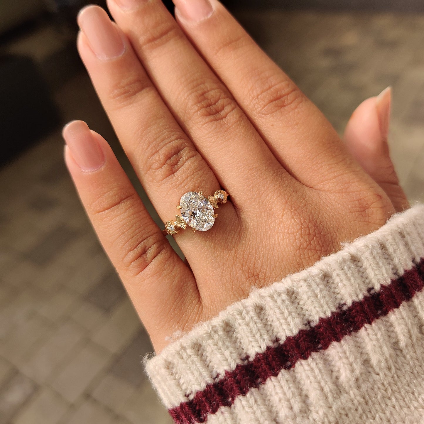 Cushion Hidden Halo Lab Grown Diamond Engagement Ring