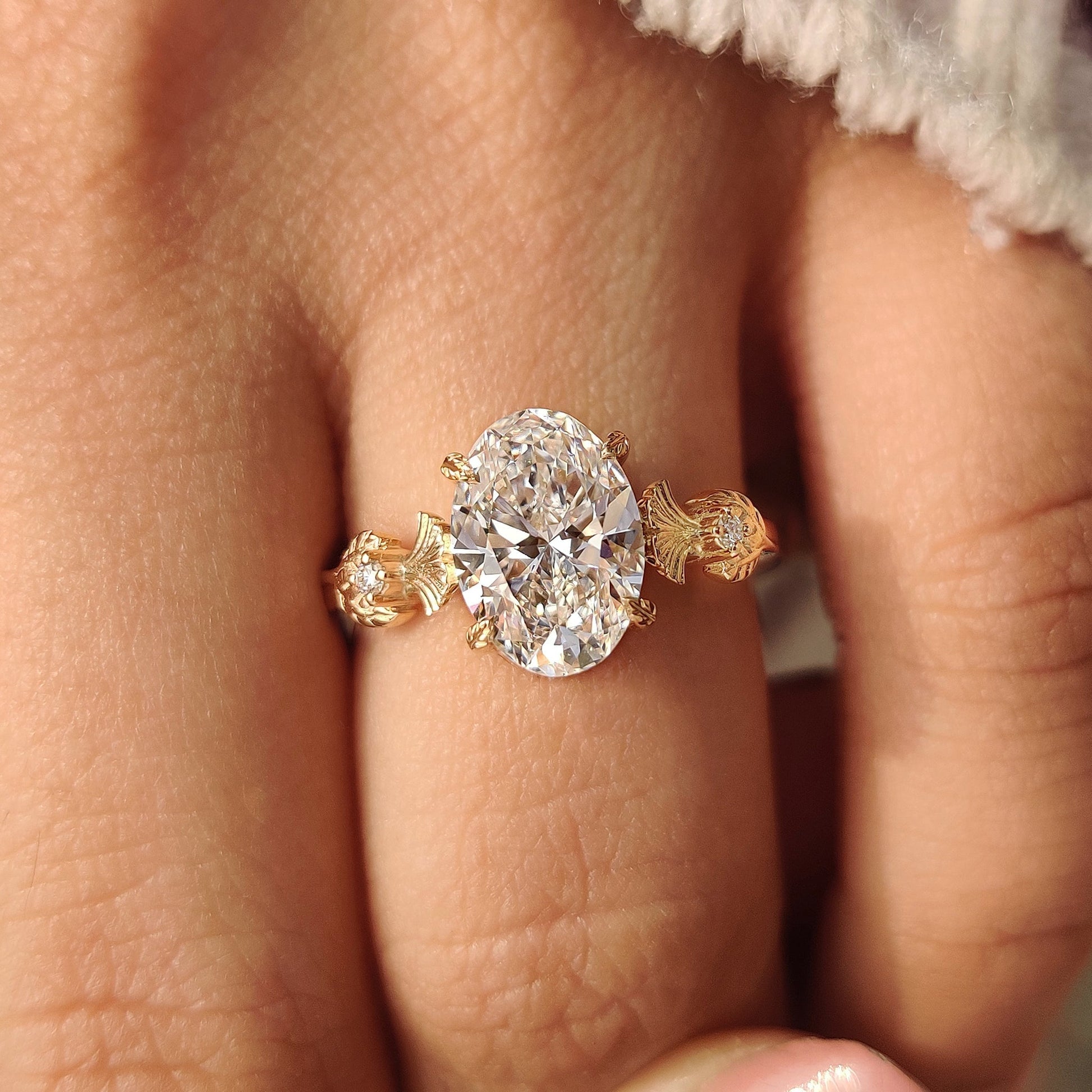 Cushion Hidden Halo Lab Grown Diamond Engagement Ring