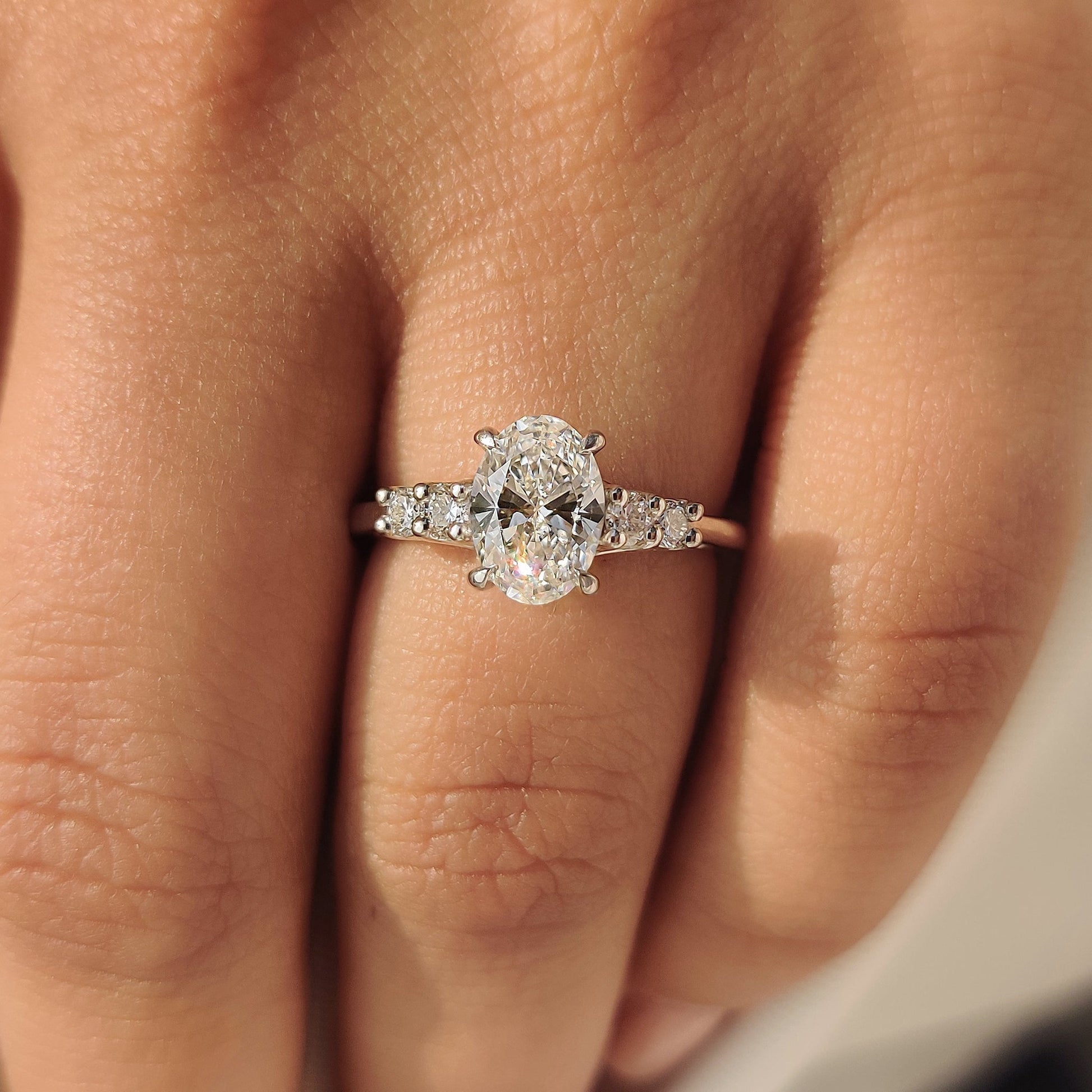 Cushion Hidden Halo Lab Grown Diamond Engagement Ring