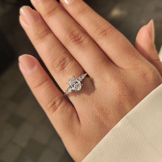 Cushion Hidden Halo Lab Grown Diamond Engagement Ring