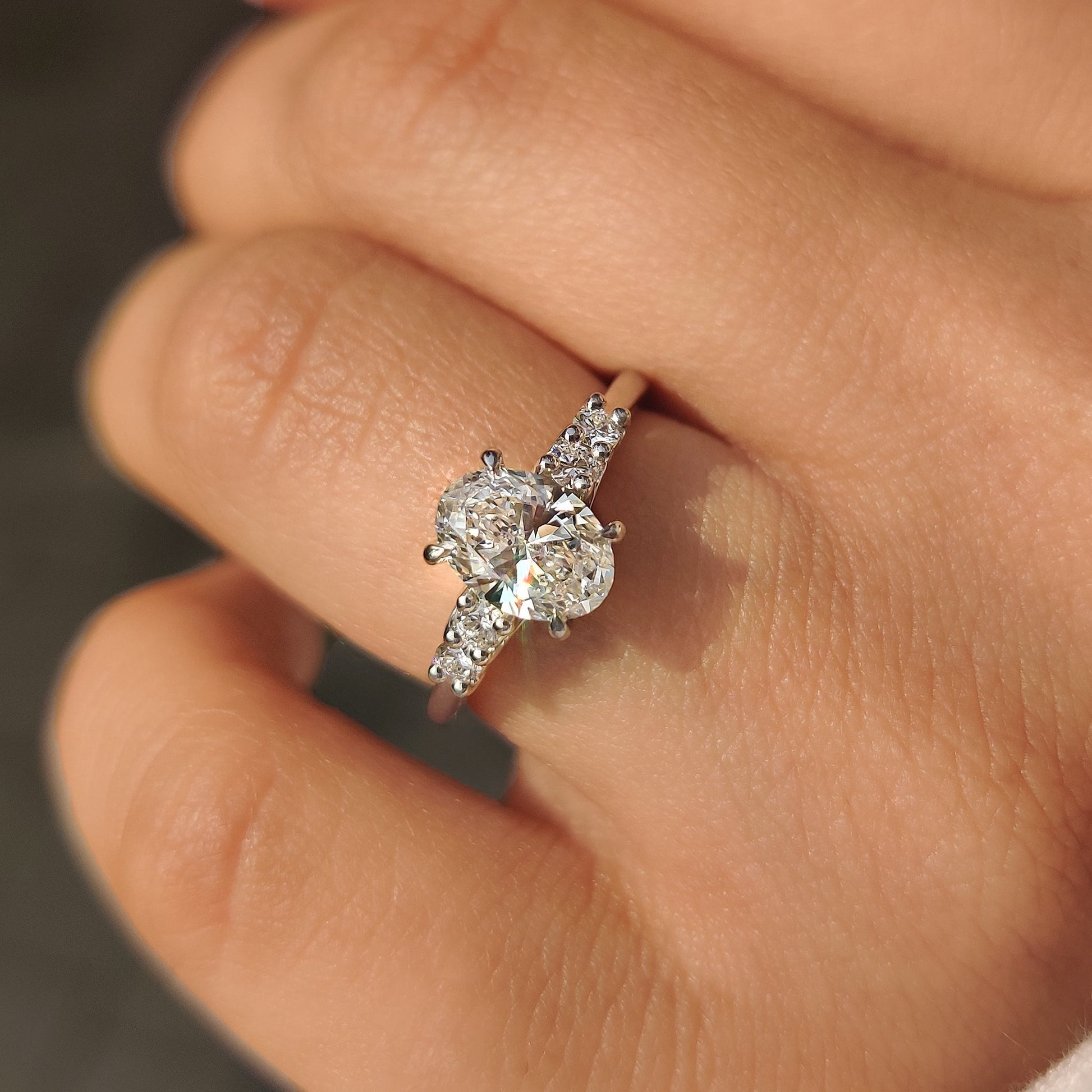 Cushion Hidden Halo Lab Grown Diamond Engagement Ring