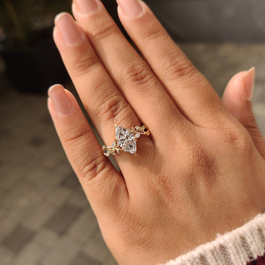 Cushion Hidden Halo Lab Grown Diamond Engagement Ring