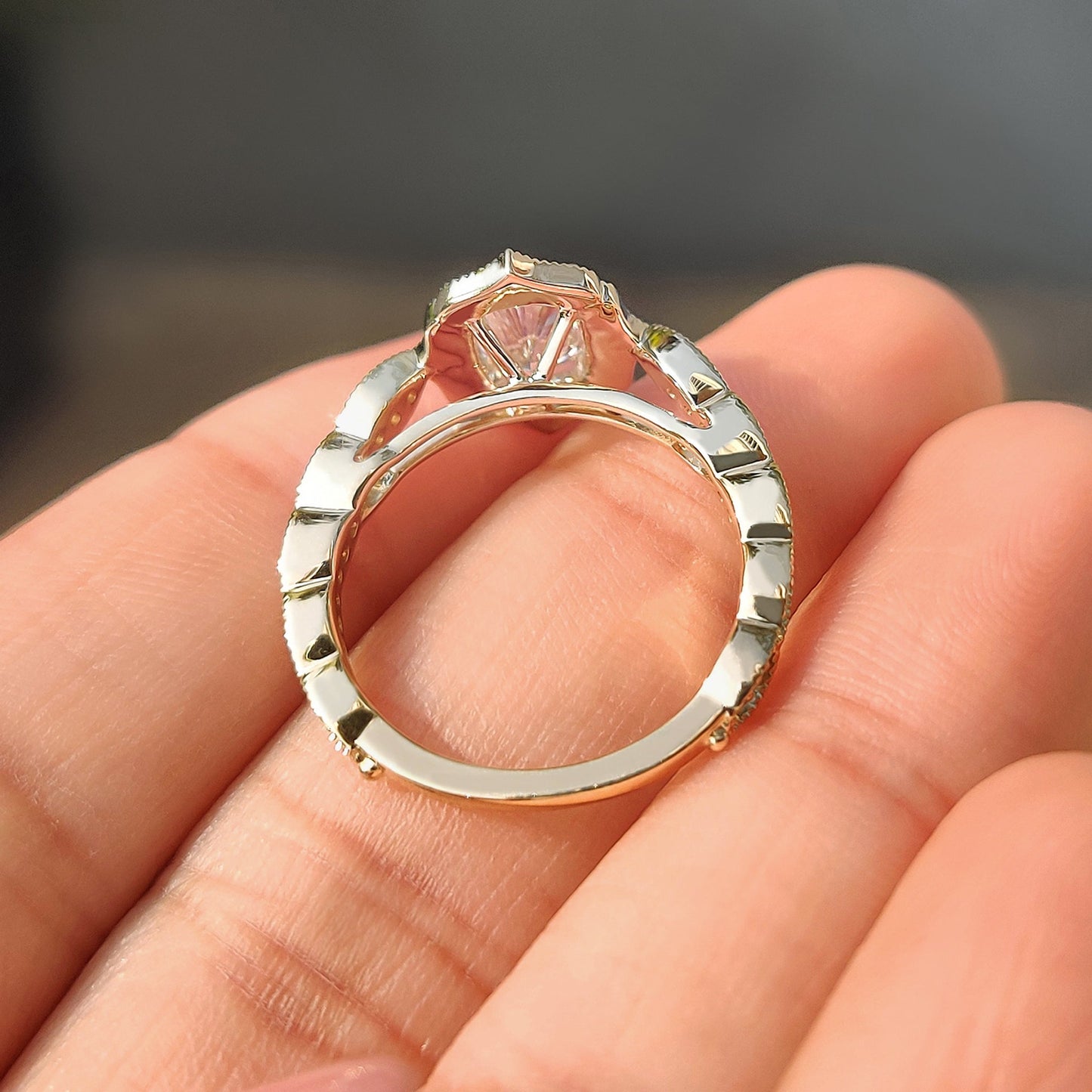 Cushion Hidden Halo Lab Grown Diamond Engagement Ring