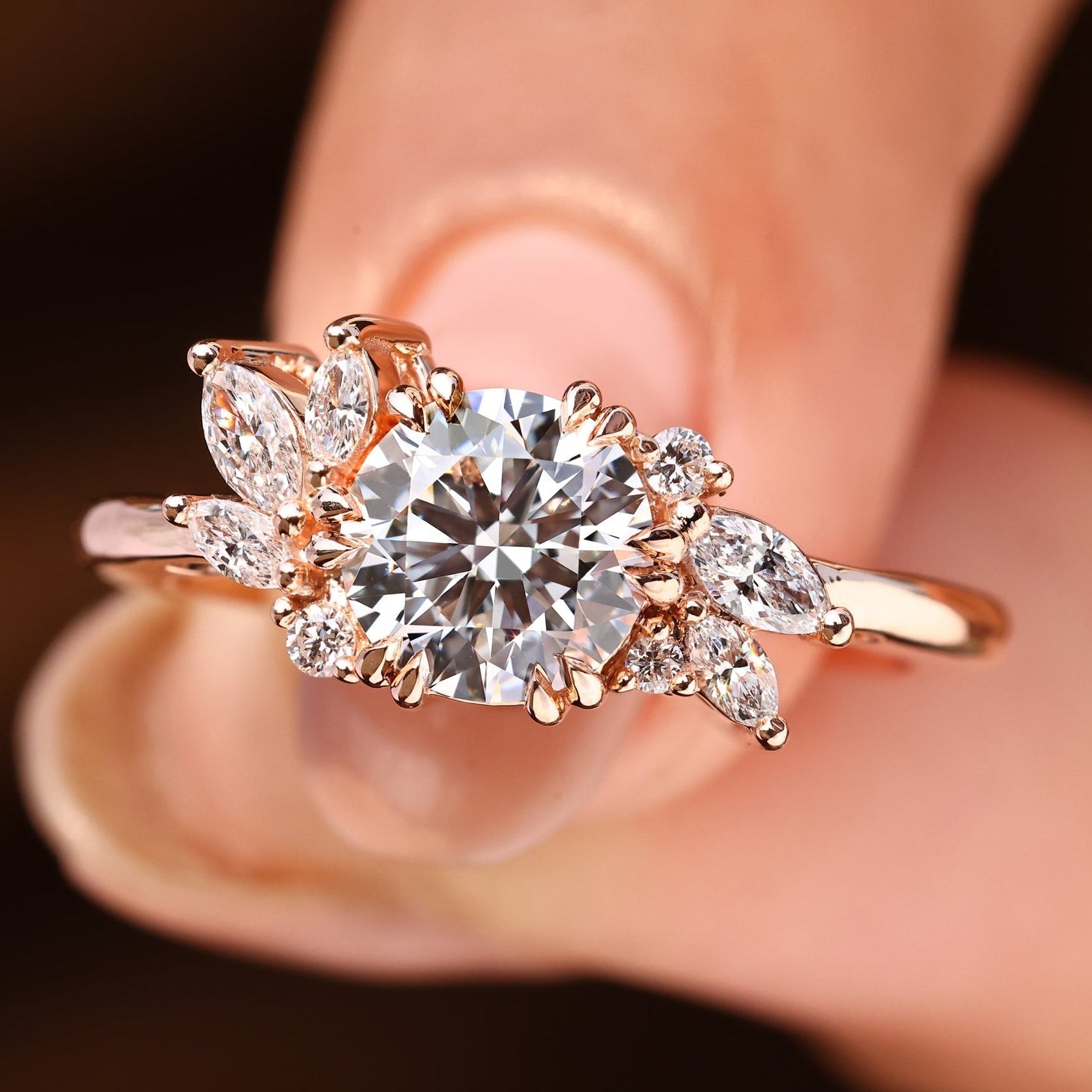 Cushion Hidden Halo Lab Grown Diamond Engagement Ring