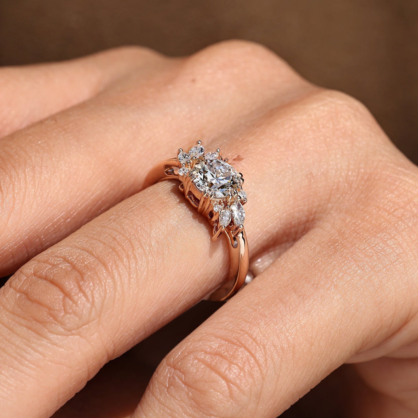 Cushion Hidden Halo Lab Grown Diamond Engagement Ring