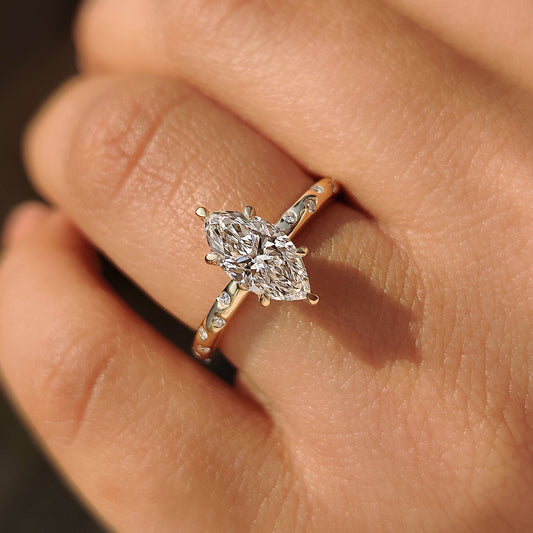 Cushion Hidden Halo Lab Grown Diamond Engagement Ring