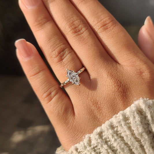 Cushion Hidden Halo Lab Grown Diamond Engagement Ring