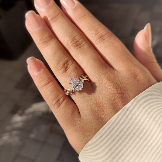 Cushion Hidden Halo Lab Grown Diamond Engagement Ring