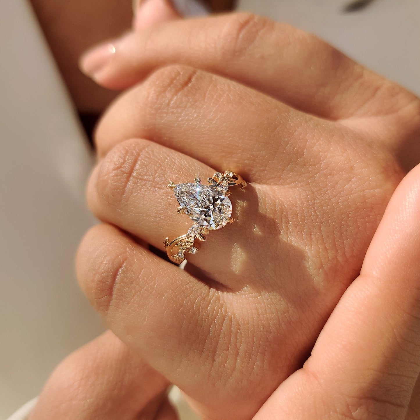 Cushion Hidden Halo Lab Grown Diamond Engagement Ring