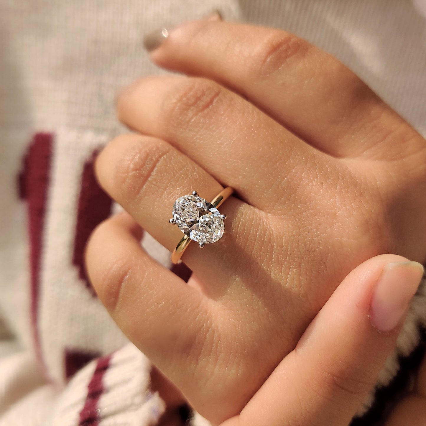 Cushion Hidden Halo Lab Grown Diamond Engagement Ring