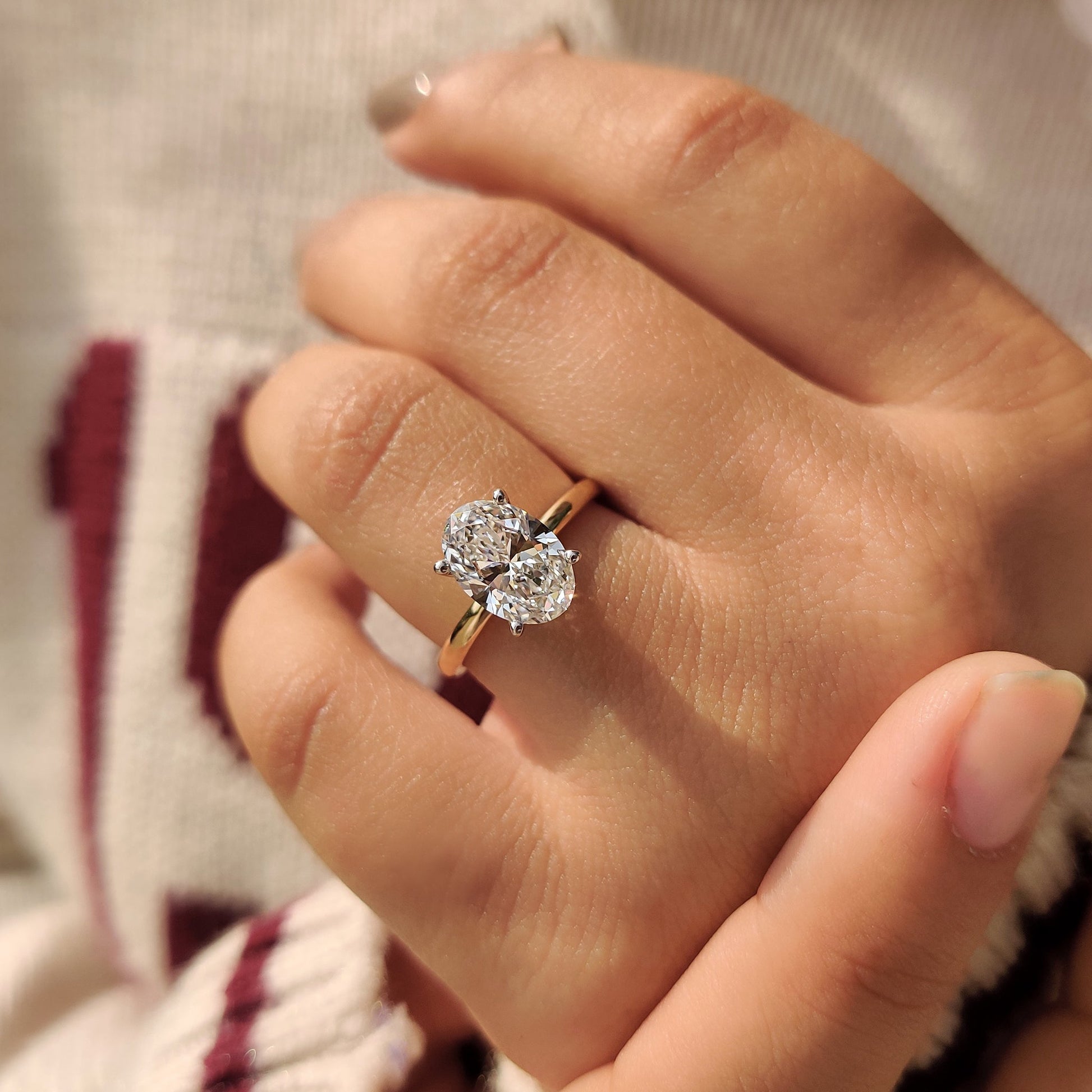 Cushion Hidden Halo Lab Grown Diamond Engagement Ring