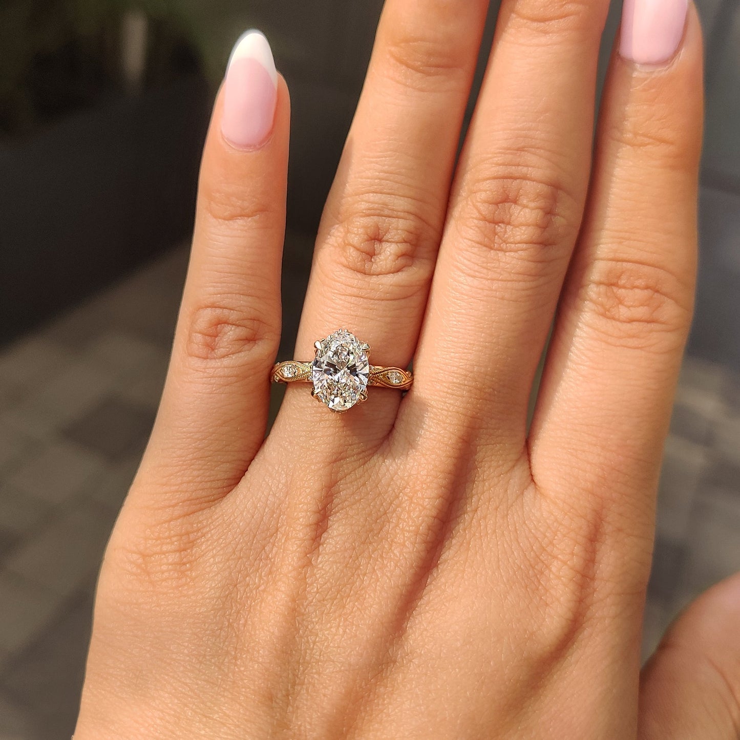 Cushion Hidden Halo Lab Grown Diamond Engagement Ring