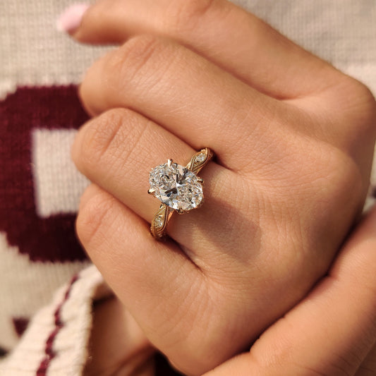 Cushion Hidden Halo Lab Grown Diamond Engagement Ring