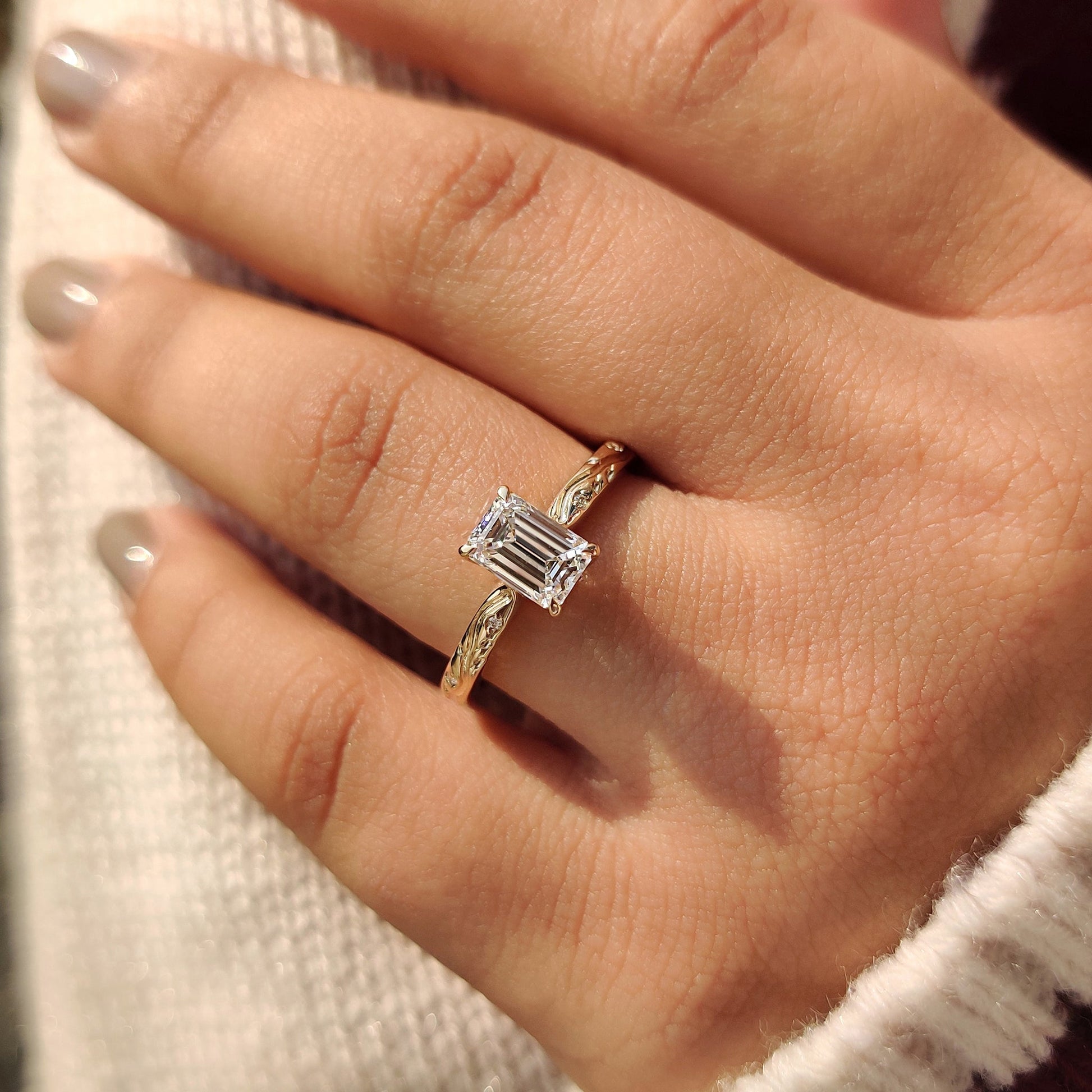Cushion Hidden Halo Lab Grown Diamond Engagement Ring