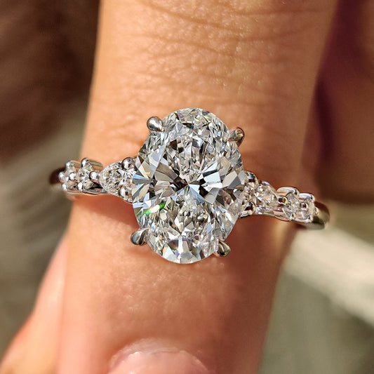 Cushion Hidden Halo Lab Grown Diamond Engagement Ring