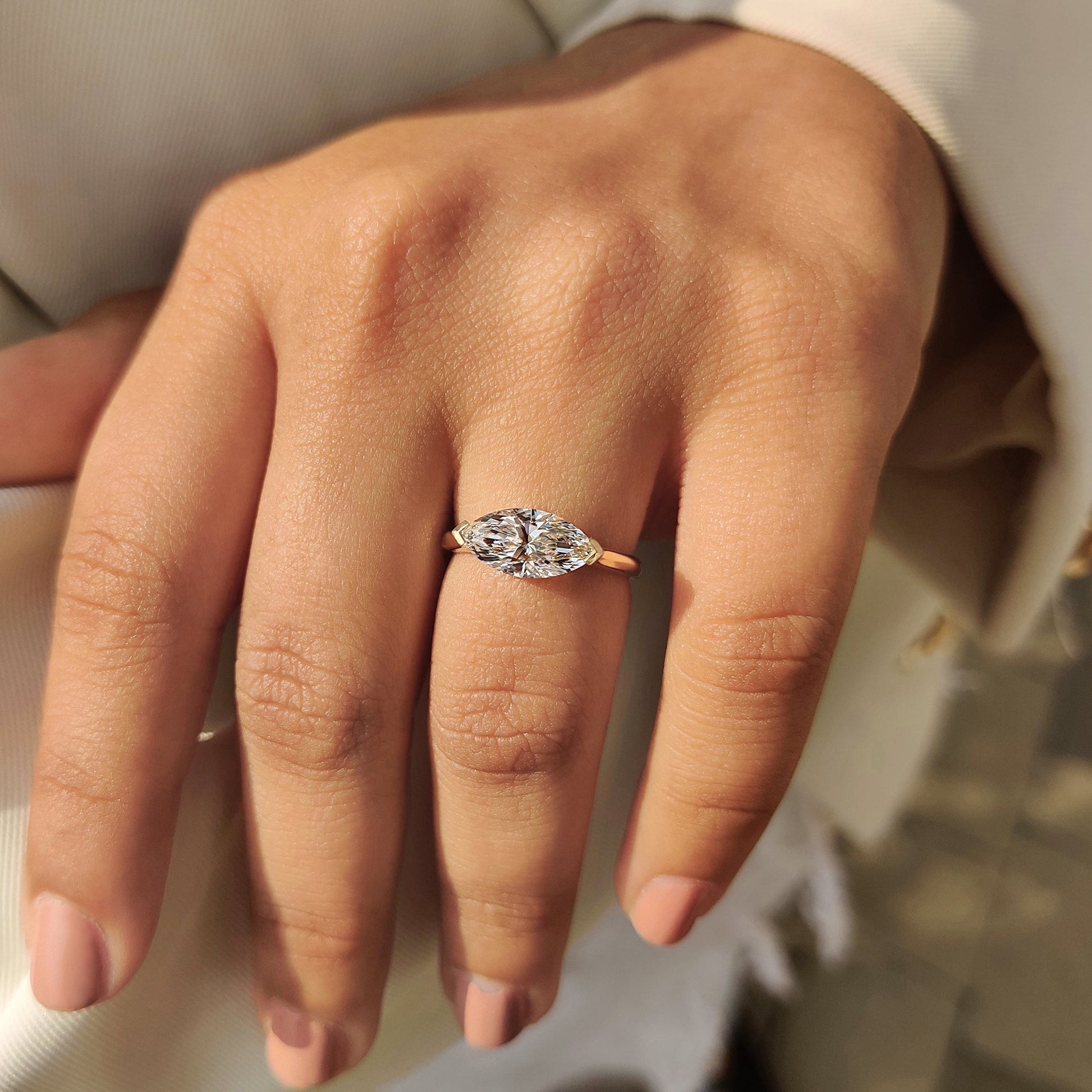 Cushion Hidden Halo Lab Grown Diamond Engagement Ring